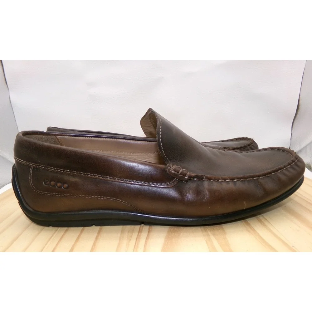 ECCO Leather Driving Shoes Loafers Mens Brown‎ Size 45 / US 11 - 11.5 Moccasins